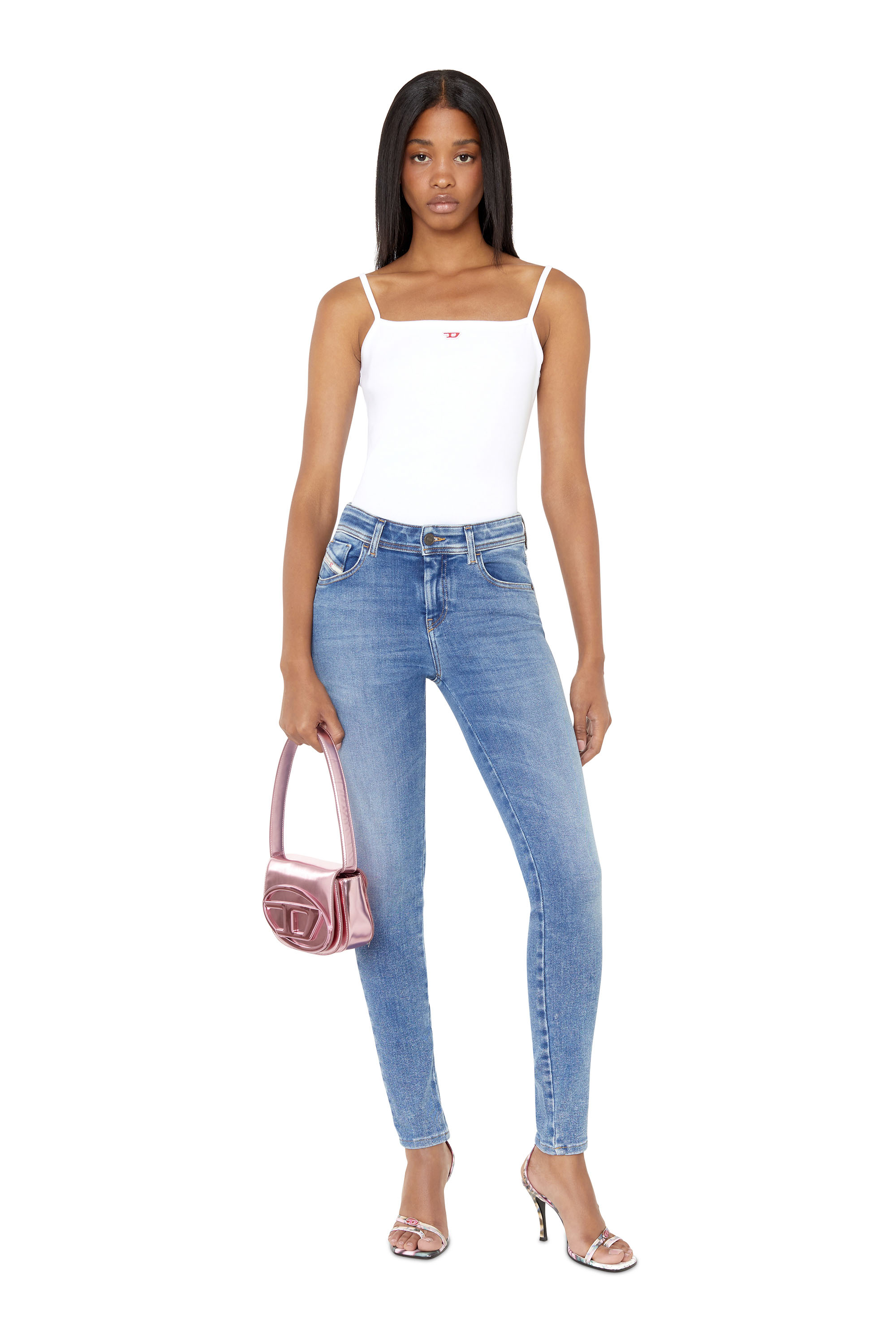 Diesel - Skinny Jeans 2017 Slandy 09D62 Mujer, Azul medio - 2