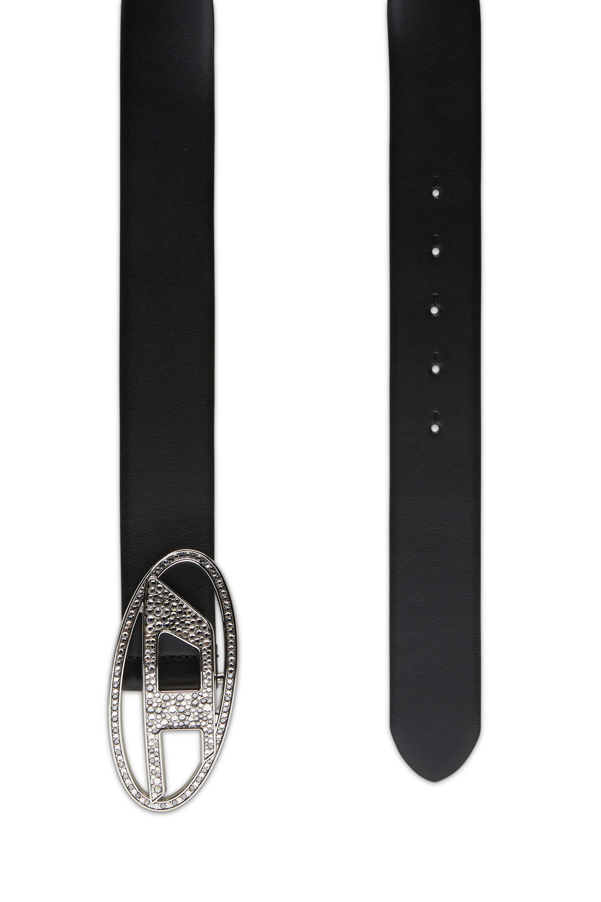Diesel - B-1DR STRASS, Cinturón 4 cm de cuero con hebilla de cristal Mujer in Negro - 2