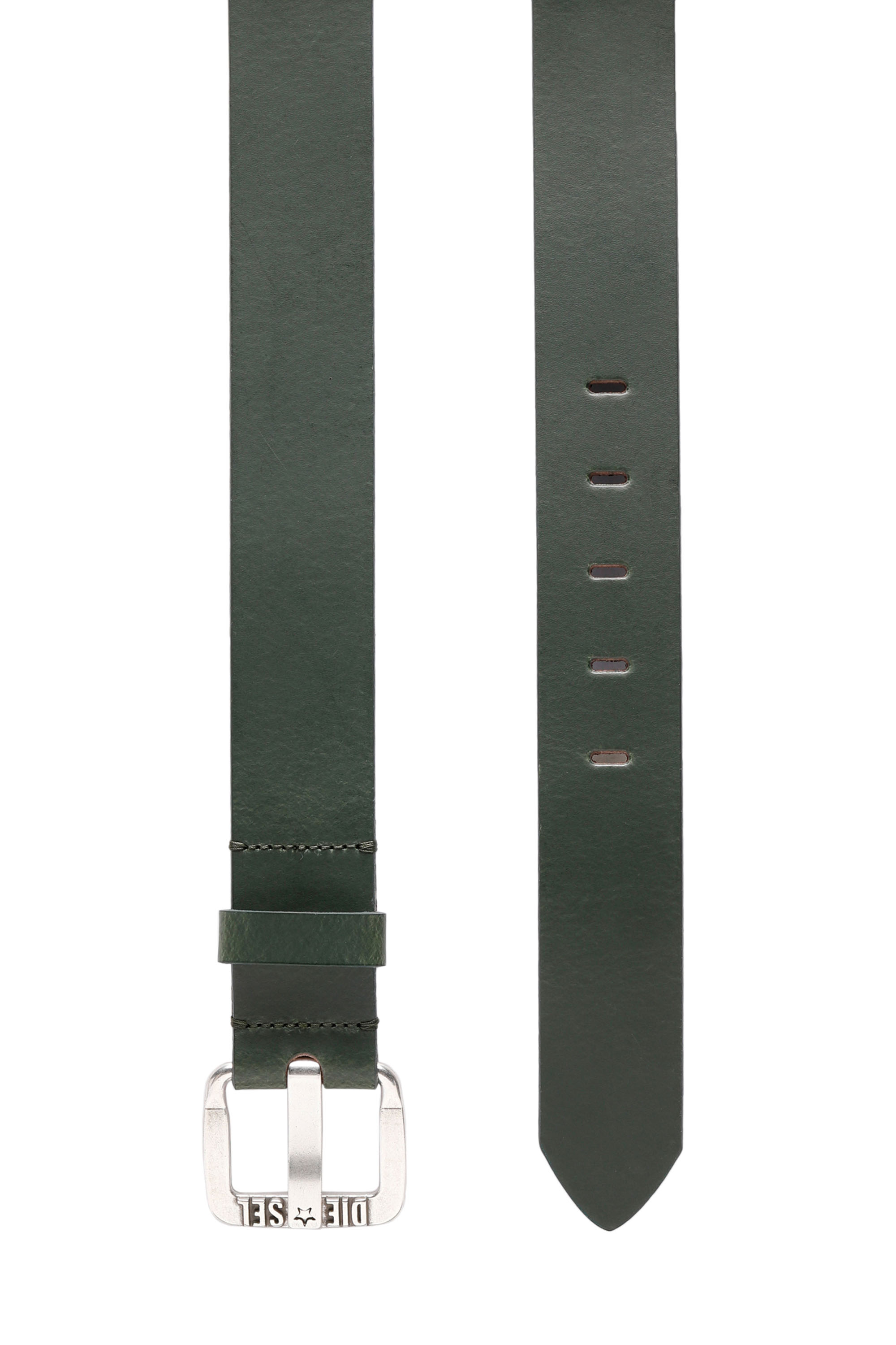 Diesel - B-STAR II, Cinturón 3.9 cm de piel con hebilla metálica con el logotipo de estrella Hombre in Verde - 3