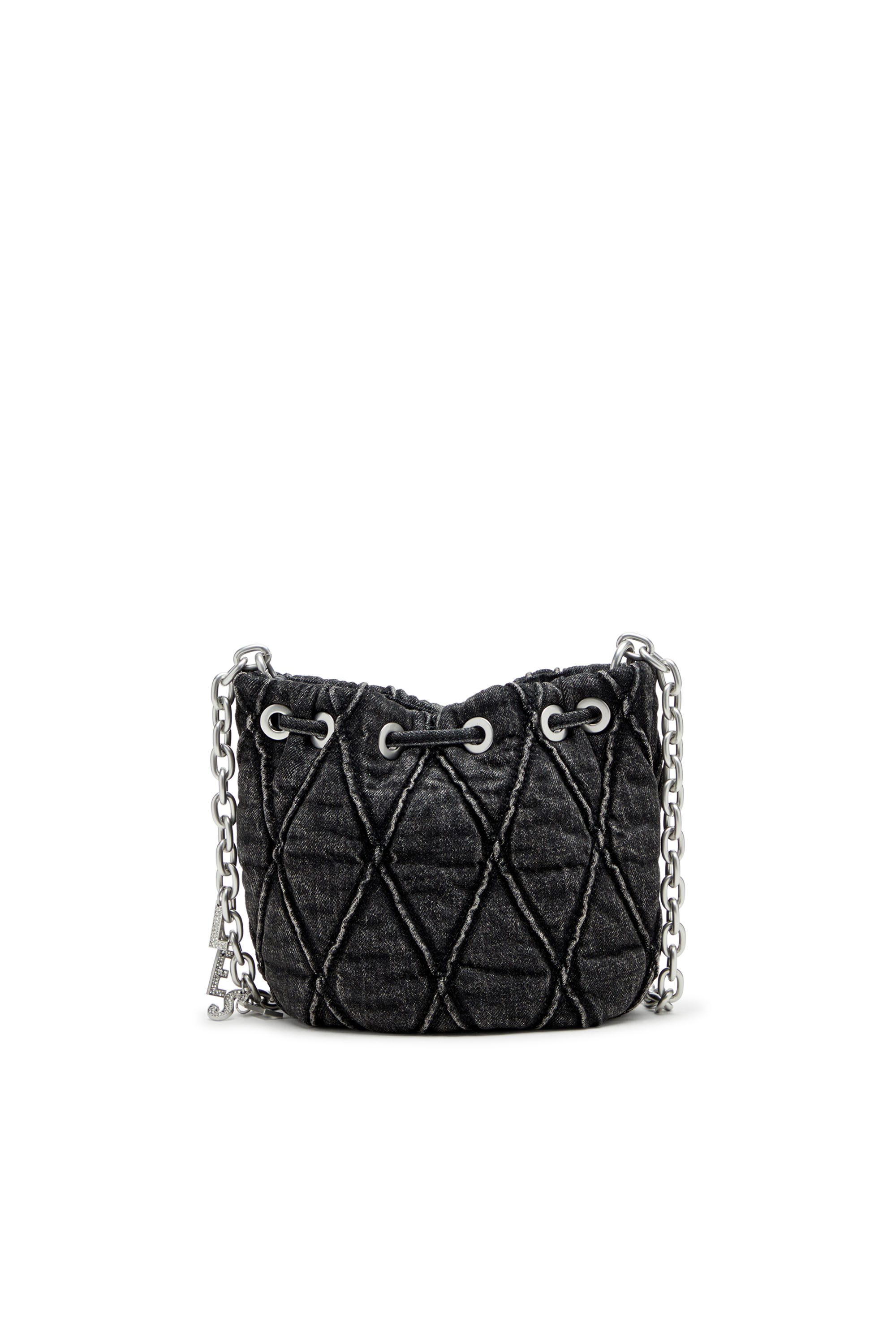 Diesel - CHARM-D BUCKET S, Charm-D S-Bolso mini tipo cubo en denim acolchado tratado Mujer in Negro - 3