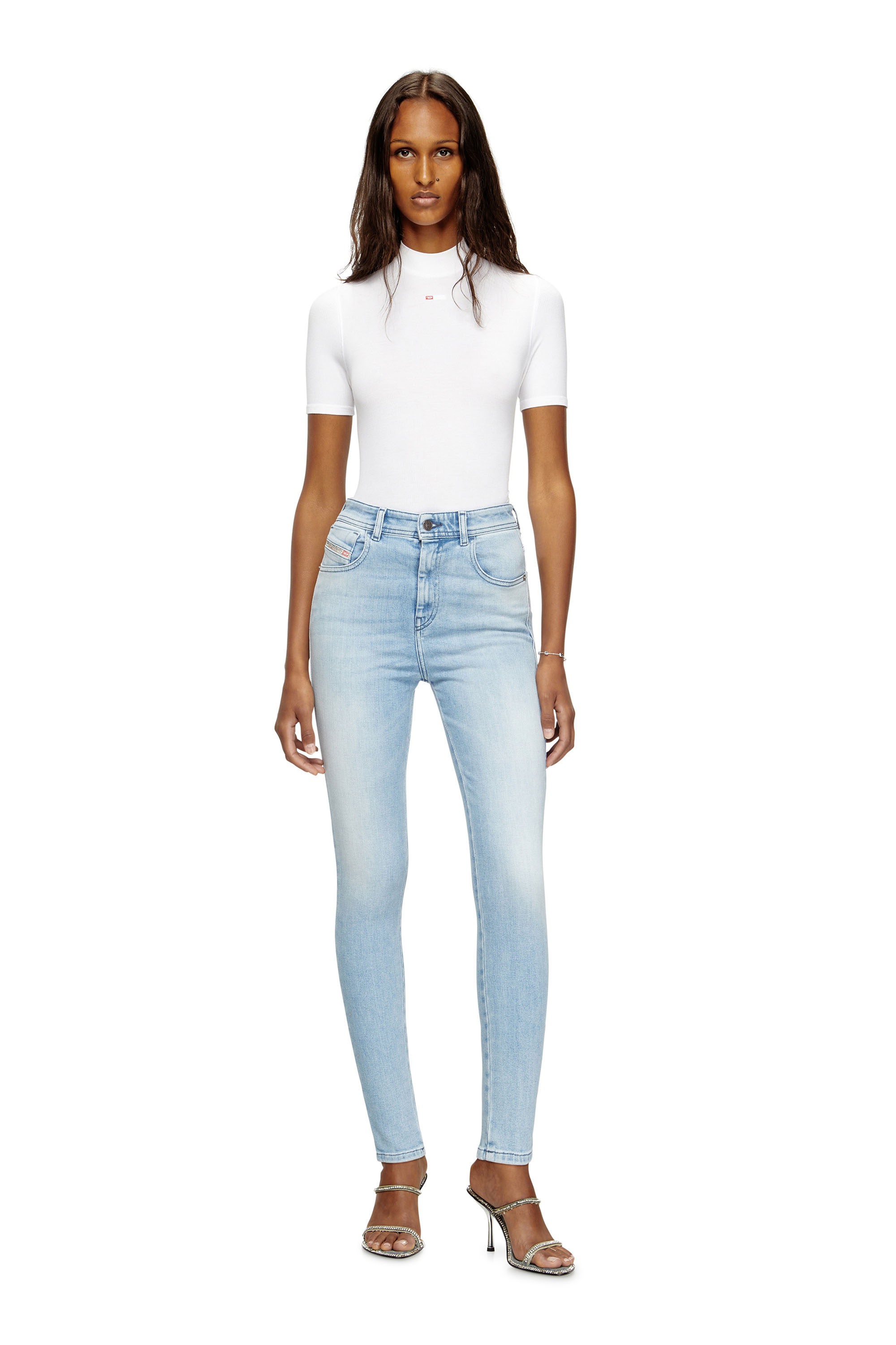 Diesel - Skinny Jeans 1984 Slandy-High 09M05 Mujer, Azul Claro - 2